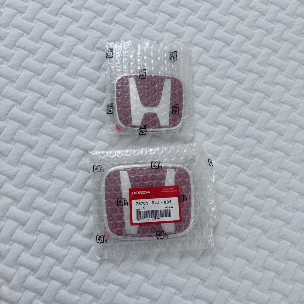 Original Honda Red and Silver Emblem Set